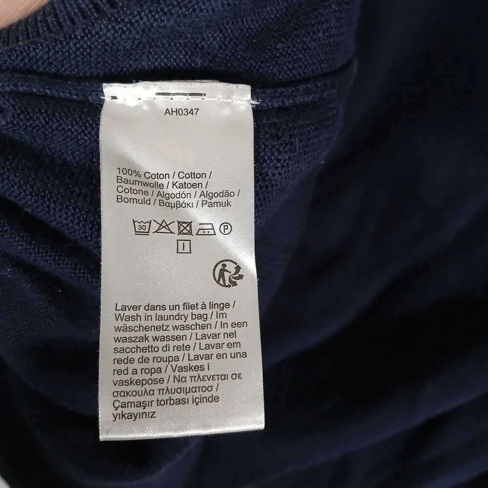 Lacoste V-Neck Sweater Mens XL Navy Blue Cotton AH0347 Lightweight Knit - Picture 5 of 9